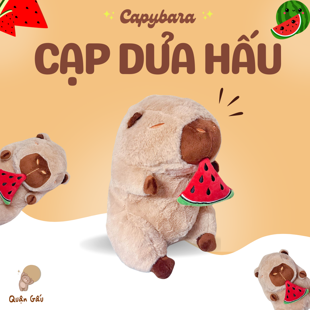 Gấu nhồi bông Capybara - bộ trưởng bộ ngoại giao cạp dưa hấu tòn ten cực dễ thương